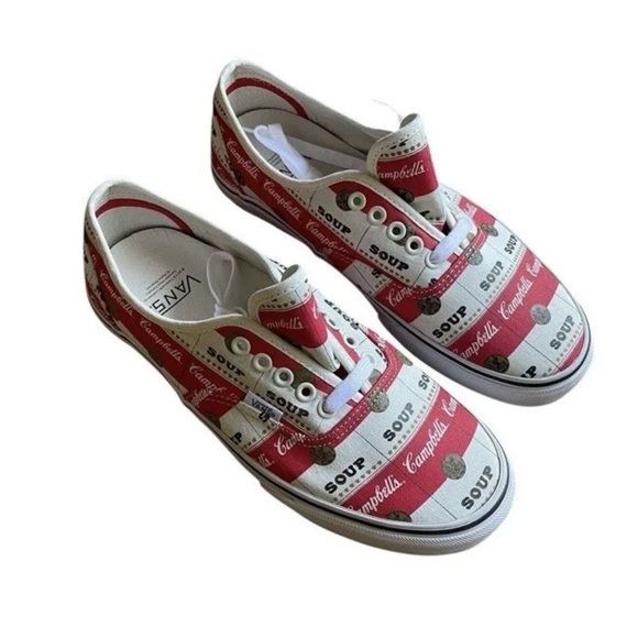Vans Supremes Sneakers - Red and White Soup Print Men Sz:9 Rare - Picture 1 of 9